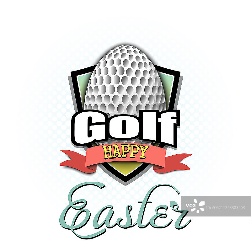快乐的复活节彩蛋形成一个高尔夫球图片素材