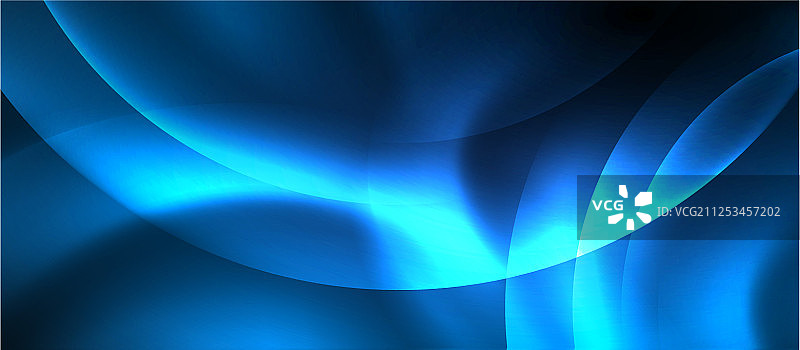 蓝色霓虹气泡和圆圈抽象背景图片素材