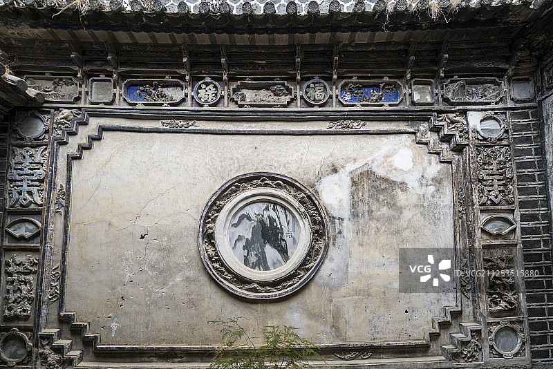 云南省大理喜洲古镇白族建筑照壁图片素材