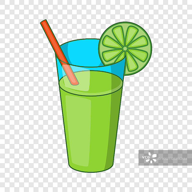 玻璃绿色图标鸡尾酒卡通风格图片素材
