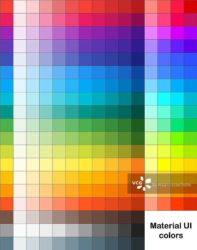 材质UI面板包含273种颜色图片素材