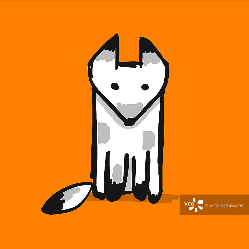 可爱的狐狸角色草图为您的设计图片素材