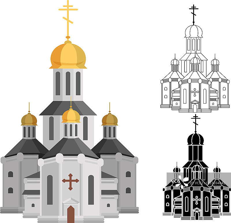 卡通圣教堂与基督教图片素材