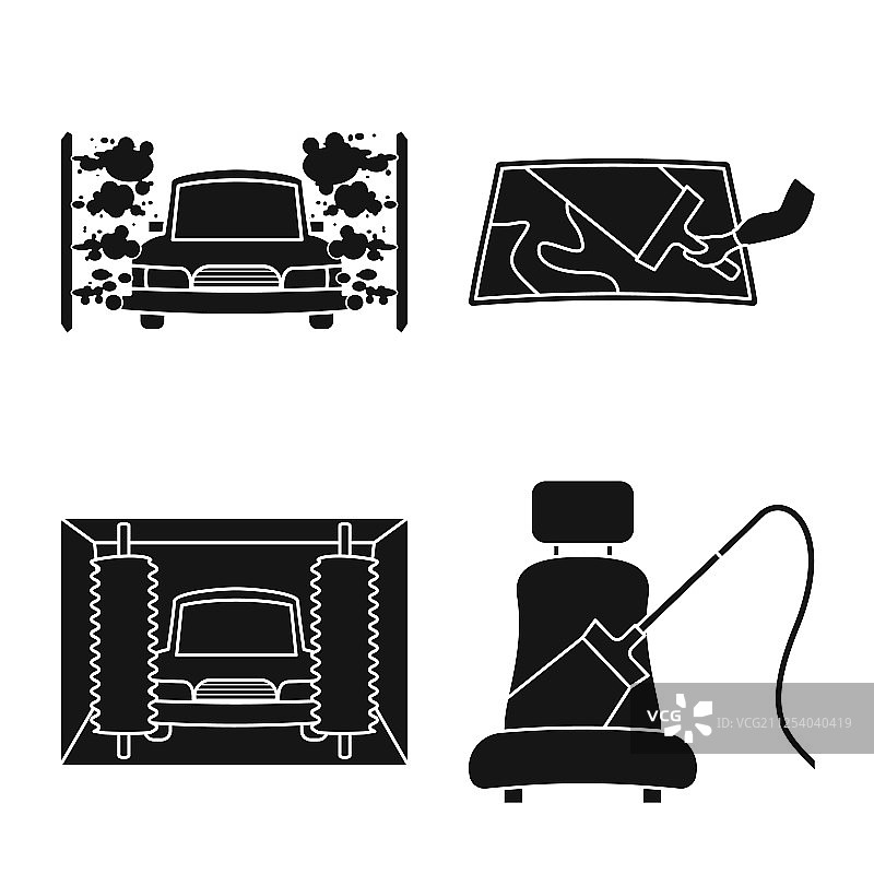 设计洗车和保养标志套图片素材