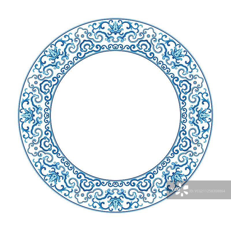 蓝色圆形装饰艺术花纹图片素材