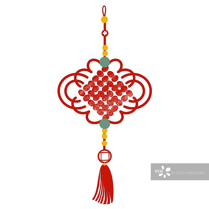 国潮鼠年过年吉祥如意的红绳中国结图片素材