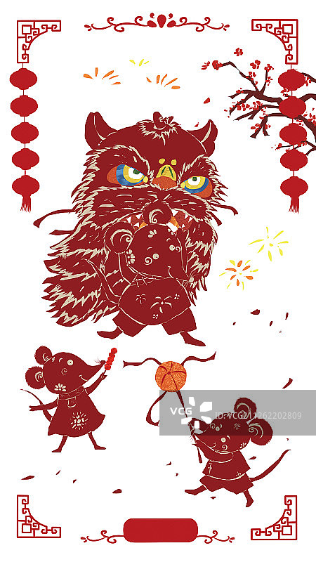 中国风剪纸风2020鼠年春节年俗系列-大年初九玉皇天诞图片素材
