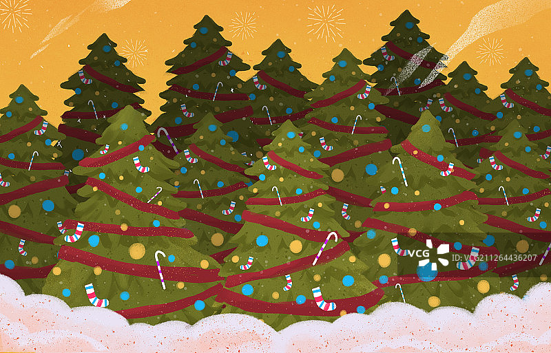 圣诞树圣诞快乐树林图片素材