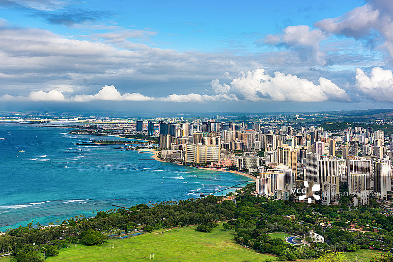 夏威夷檀香山城际线图片素材