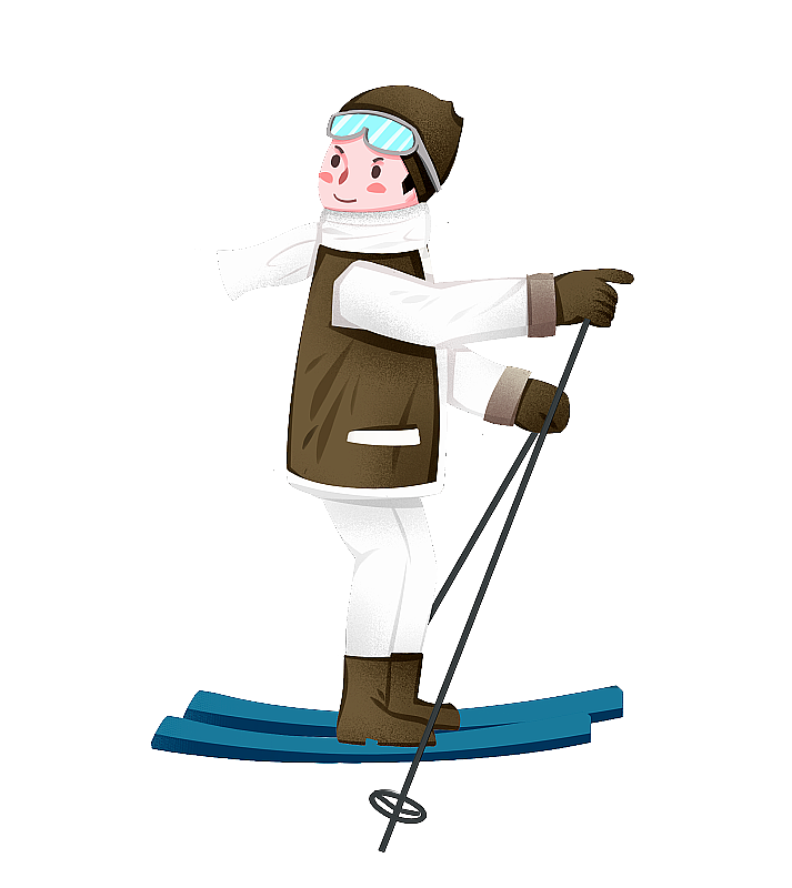 冬季男性滑雪运动插画图片素材