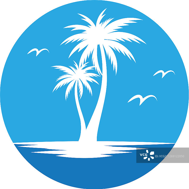 棕榈树夏季标志模板图片素材