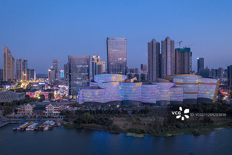 武汉 沙湖 楚河汉街 现代建筑群 航拍图片素材