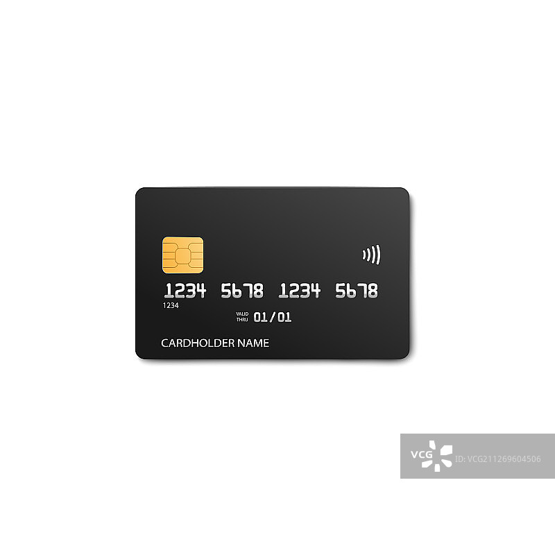 黑色信用卡模板与现实的银色图片素材