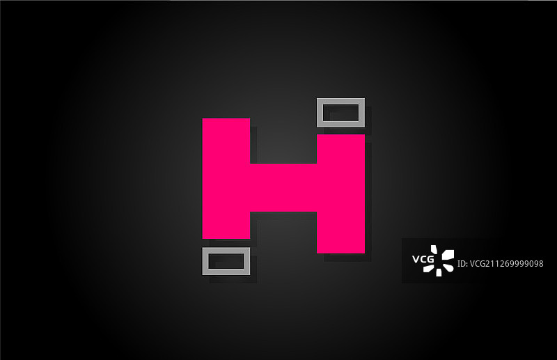字母h在黑色和粉红色的公司图片素材