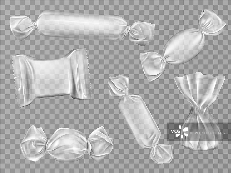 透明糖果包装设置独立的剪贴画图片素材