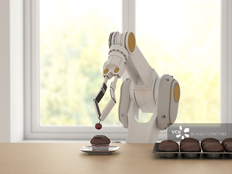 机器人装饰松饼图片素材