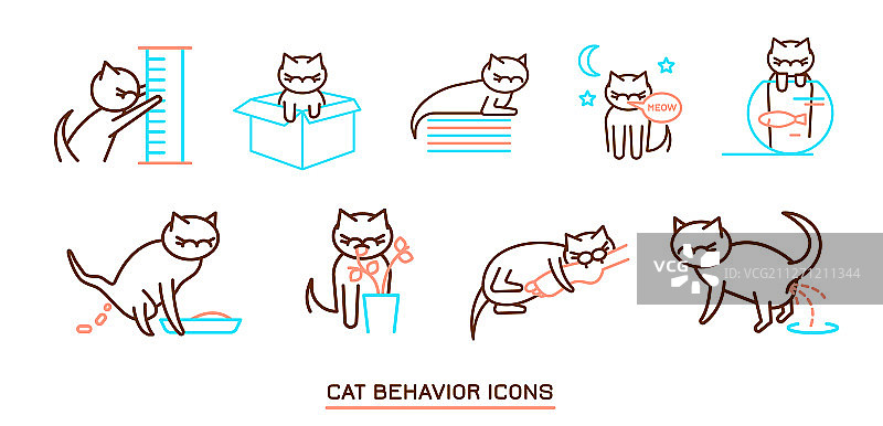 猫的行为图标图片素材
