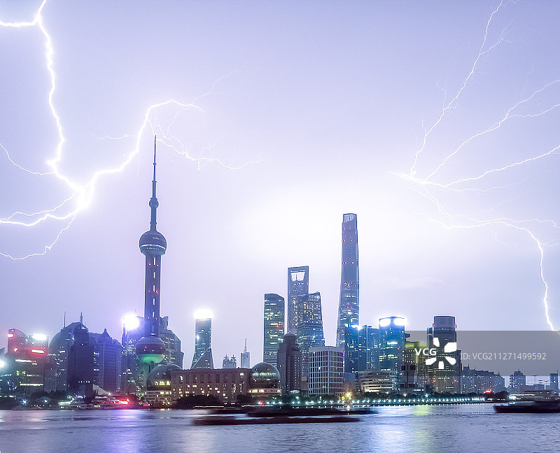 上海闪电图片素材