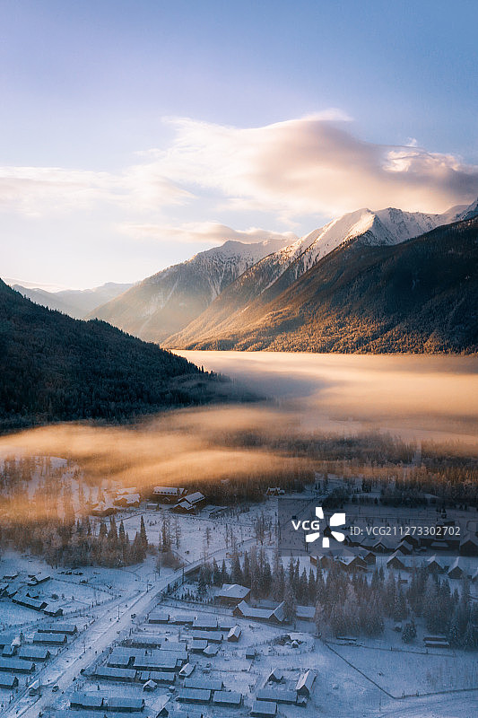 新疆自然风光冬季雪景图片素材