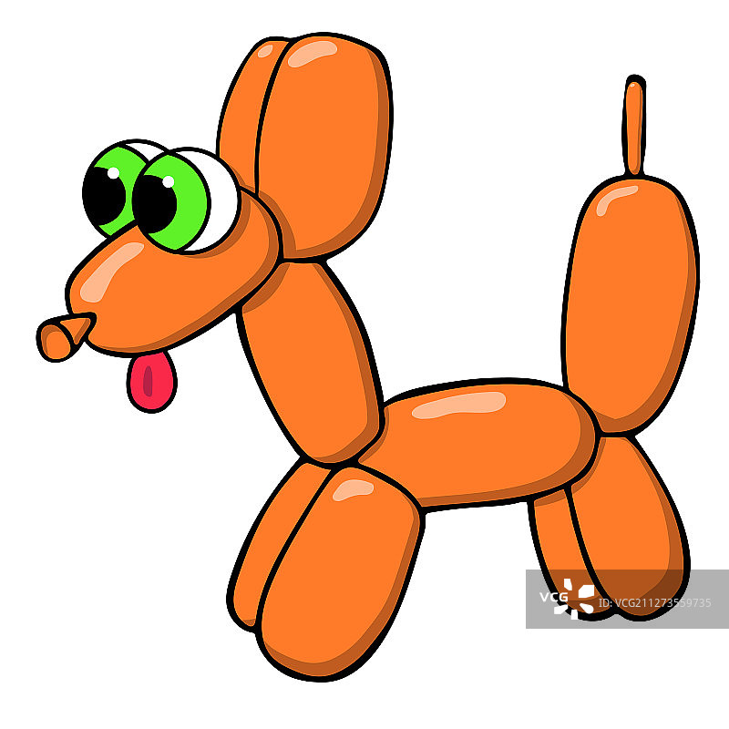 橙色气球狗与卡通眼睛狗为派对图片素材
