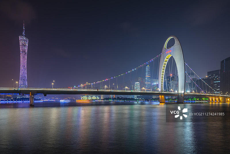 广州城市风光夜景图片素材