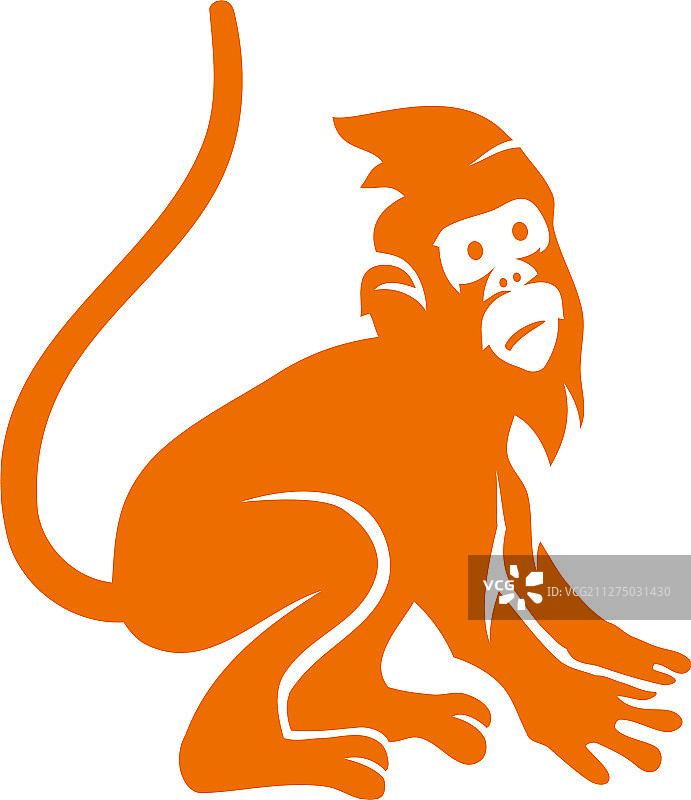 猴吉祥物标识设计模板孤立图片素材