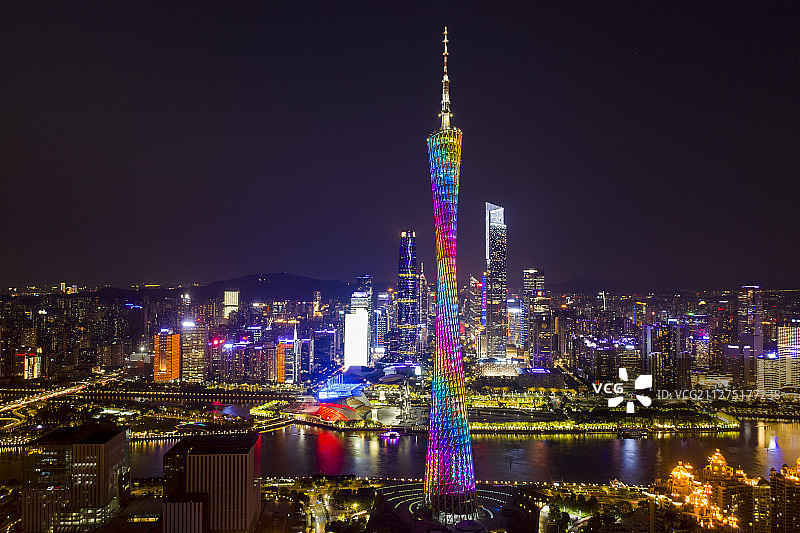中国广州珠江新城城市夜景图片素材