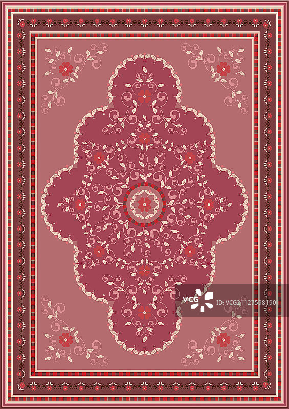 地毯花设计在粉红色和深红色的阴影图片素材