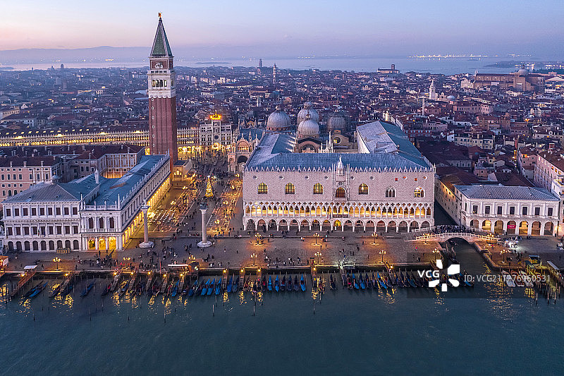威尼斯 圣马可广场 圣马可大教堂 总督府 航拍图片素材