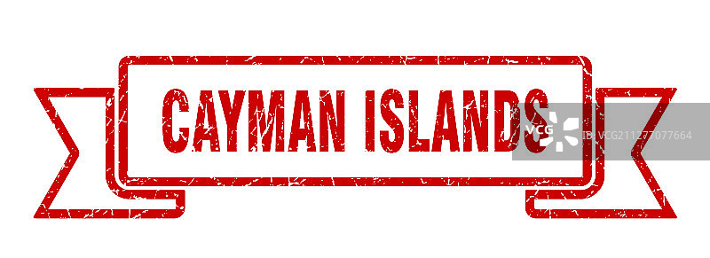 开曼群岛缎带红色开曼群岛垃圾图片素材