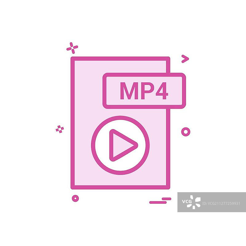 Mp4文件格式图标矢量设计图片素材