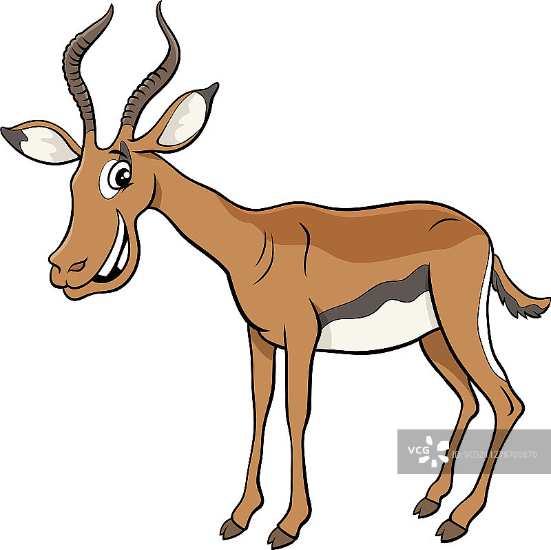 非洲黑斑羚卡通动物角色图片素材