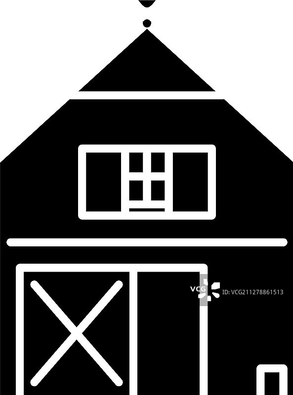 黑色农舍概念图标孤立在白色上图片素材