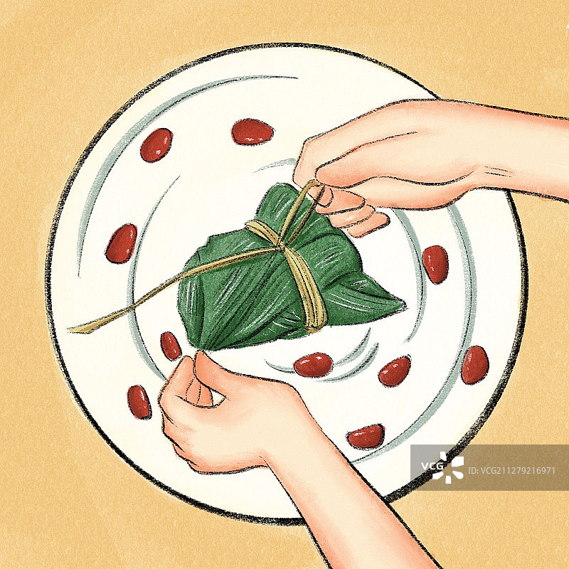 端午节包粽子-4图片素材
