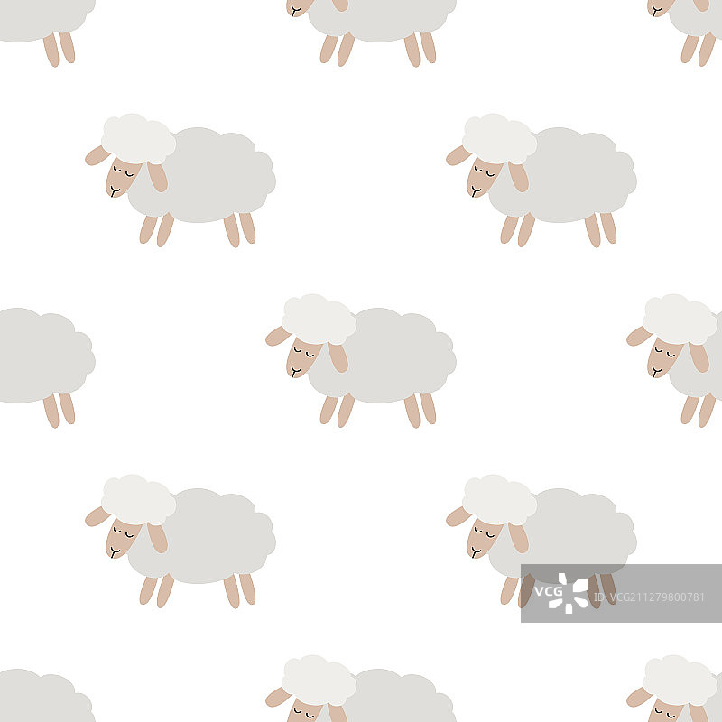 羊的无缝图案它是用于儿童的图片素材