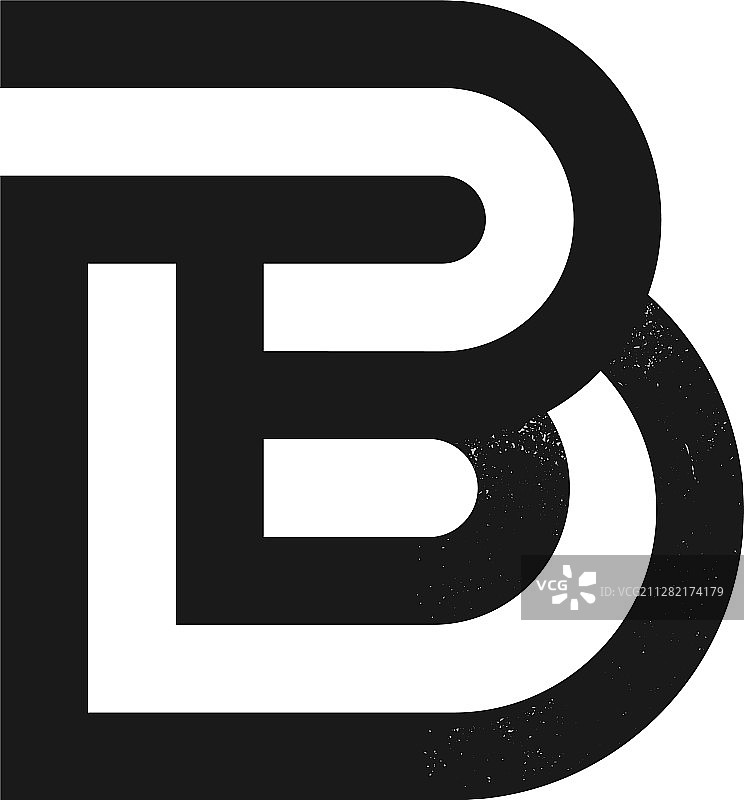 标志用字母B构成两条平行线图片素材
