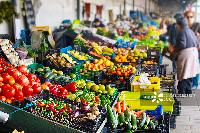 农贸市场。葡萄牙的波尔图街头图片素材