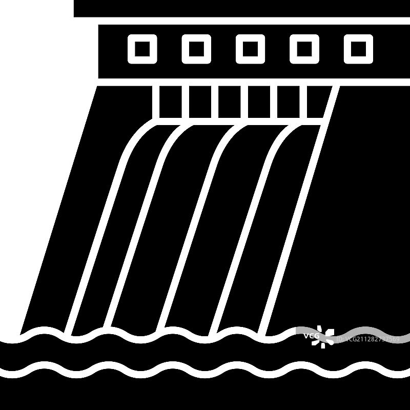 水电站坝字形图标图片素材
