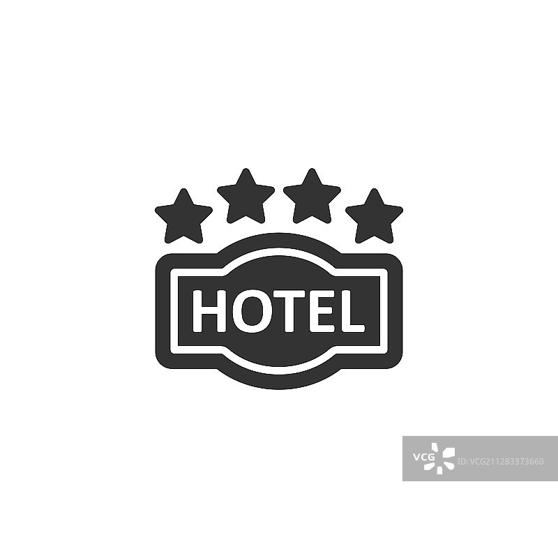 酒店四星级标志图标在公寓式客栈上图片素材