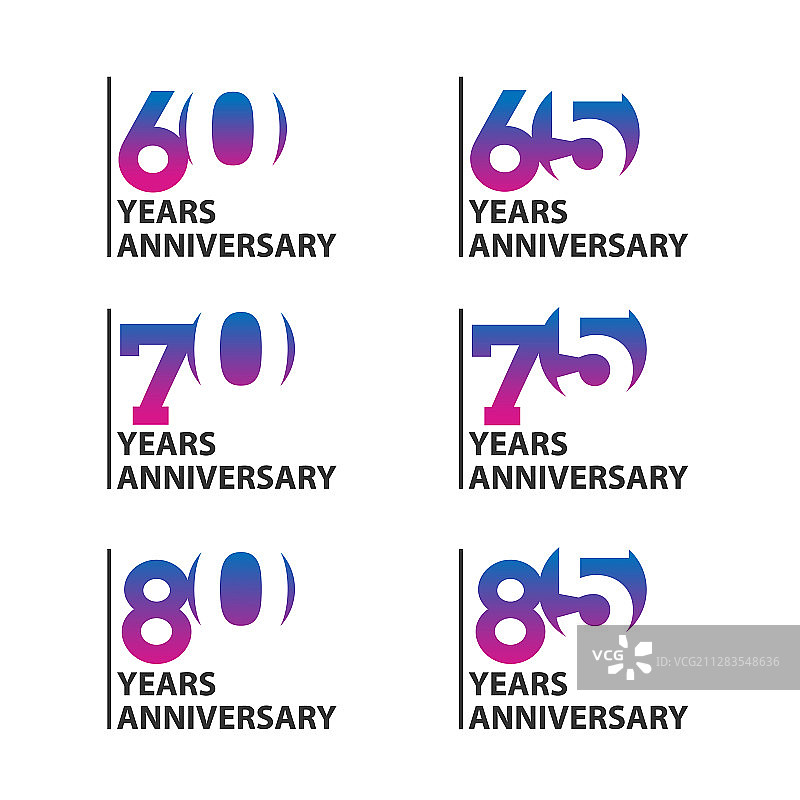 设置周年纪念数字标志代表年份图片素材