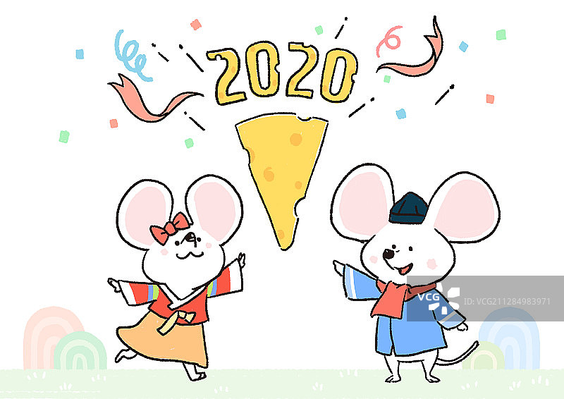2020鼠年贺卡设计插图001图片素材