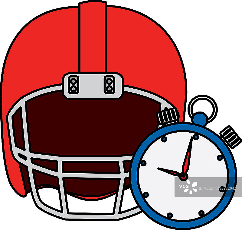 带计时器的美式橄榄球头盔图片素材