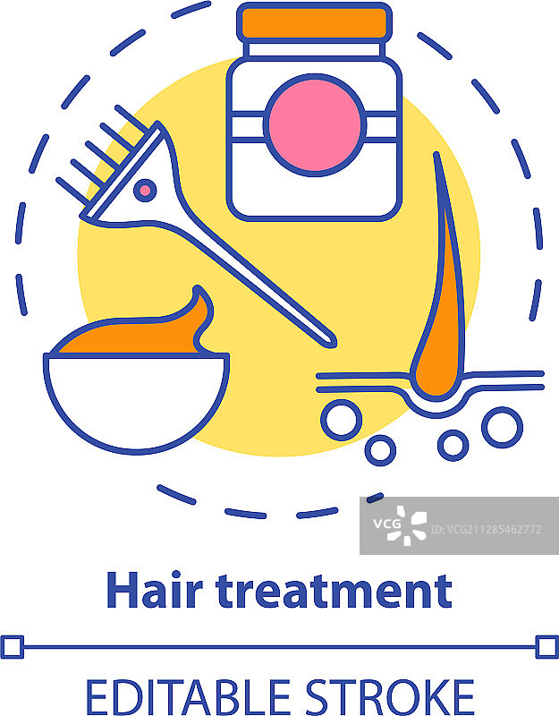 头发护理概念图标头发护理和图片素材