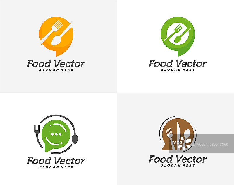 设菜谈餐厅菜品logo设计图片素材
