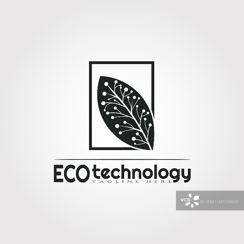 生态科技标志设计与树叶相结合图片素材