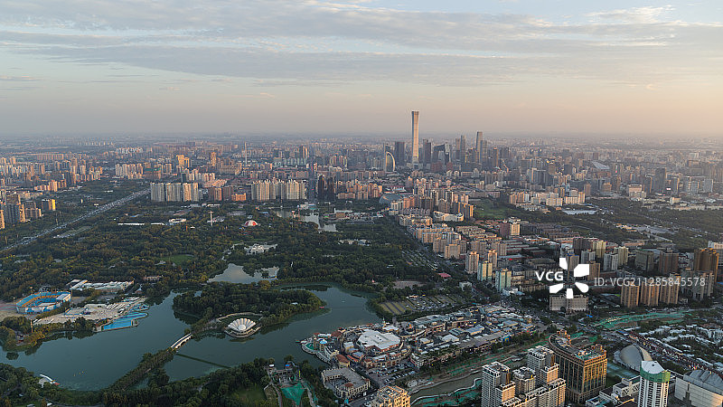 北京朝阳区朝阳公园国贸CBD航拍图片素材