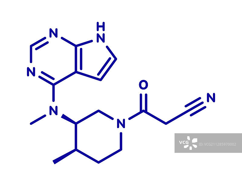 Tofacitinib类风湿性关节炎药物，分子模型图片素材