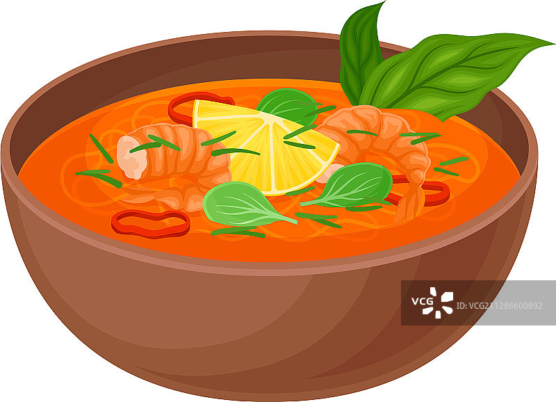 开胃的泰国面条汤虾和图片素材