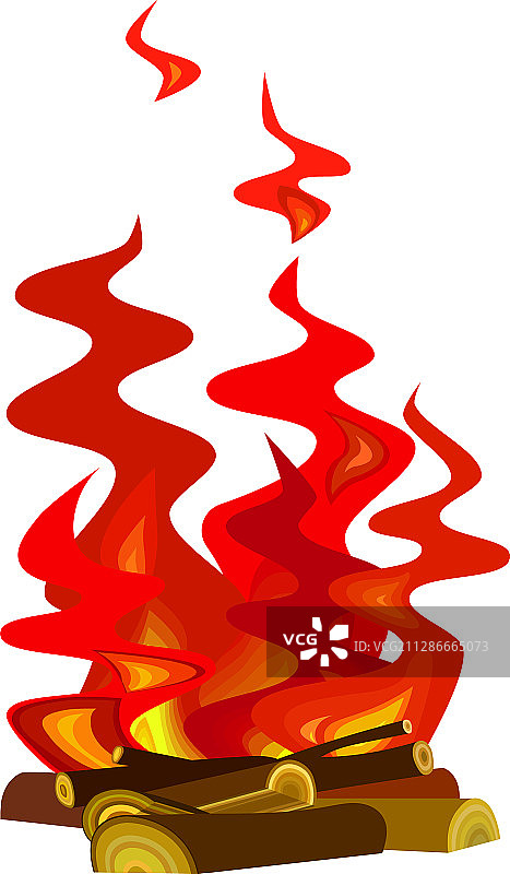 舌头在柴火上发出红色的火焰图片素材