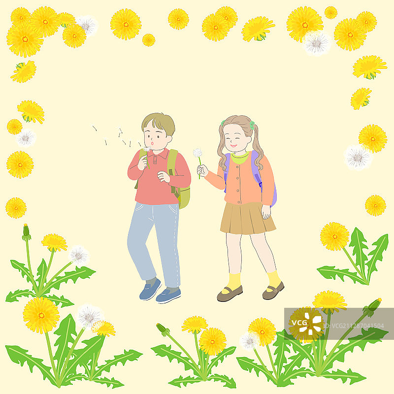 春天花框与快乐的人插图011图片素材